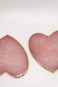 Gold Plated Rose Quartz Heart