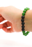 Lava Bead Green Jade Bracelet