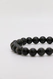Lava Bead Black Obsidian Bracelet