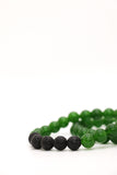 Lava Bead Green Jade Bracelet